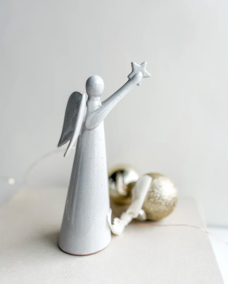 Stoneware Angel with Star