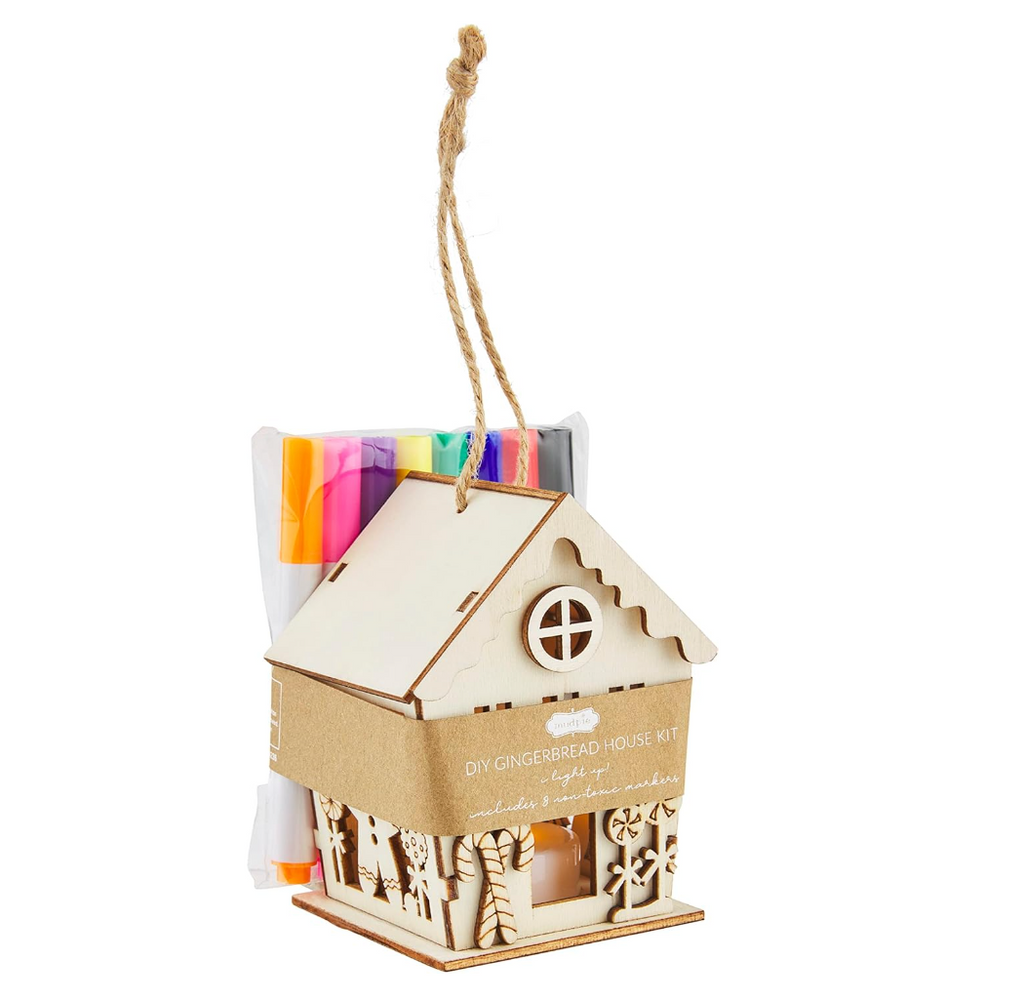 "DIY" Light Up Wood Ornament Kit, Gingerbread House