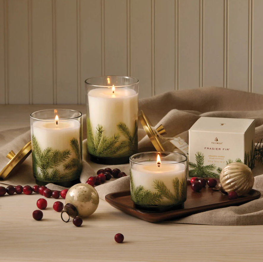 Thymes Frasier Fir Pine Needle Luminary Candle ~ Medium, 11 Ounces