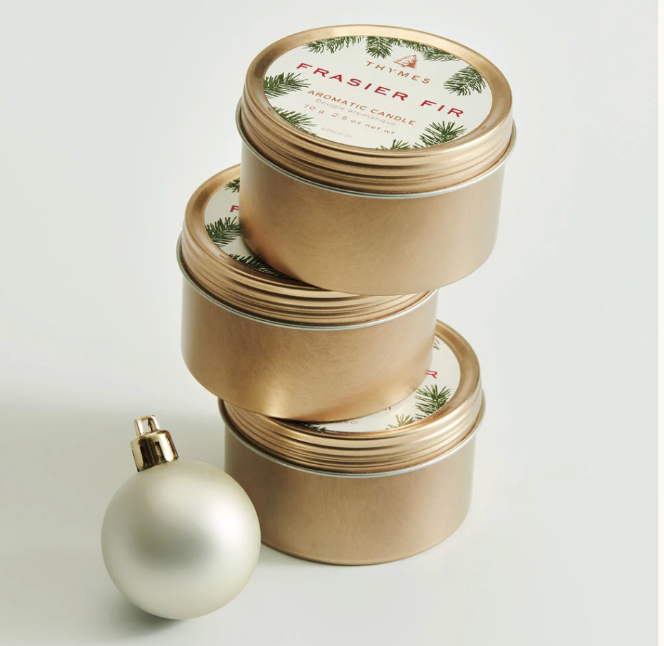 Thymes Frasier Fir Poured Candle Travel Tin, 2.5 Ounces