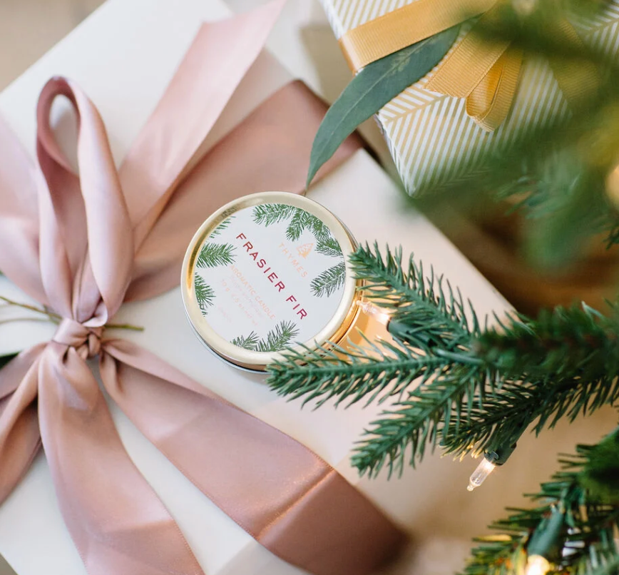 Thymes Frasier Fir Poured Candle Travel Tin, 2.5 Ounces