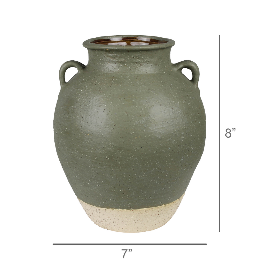 Large Umbra Pot w/ Handles, Green