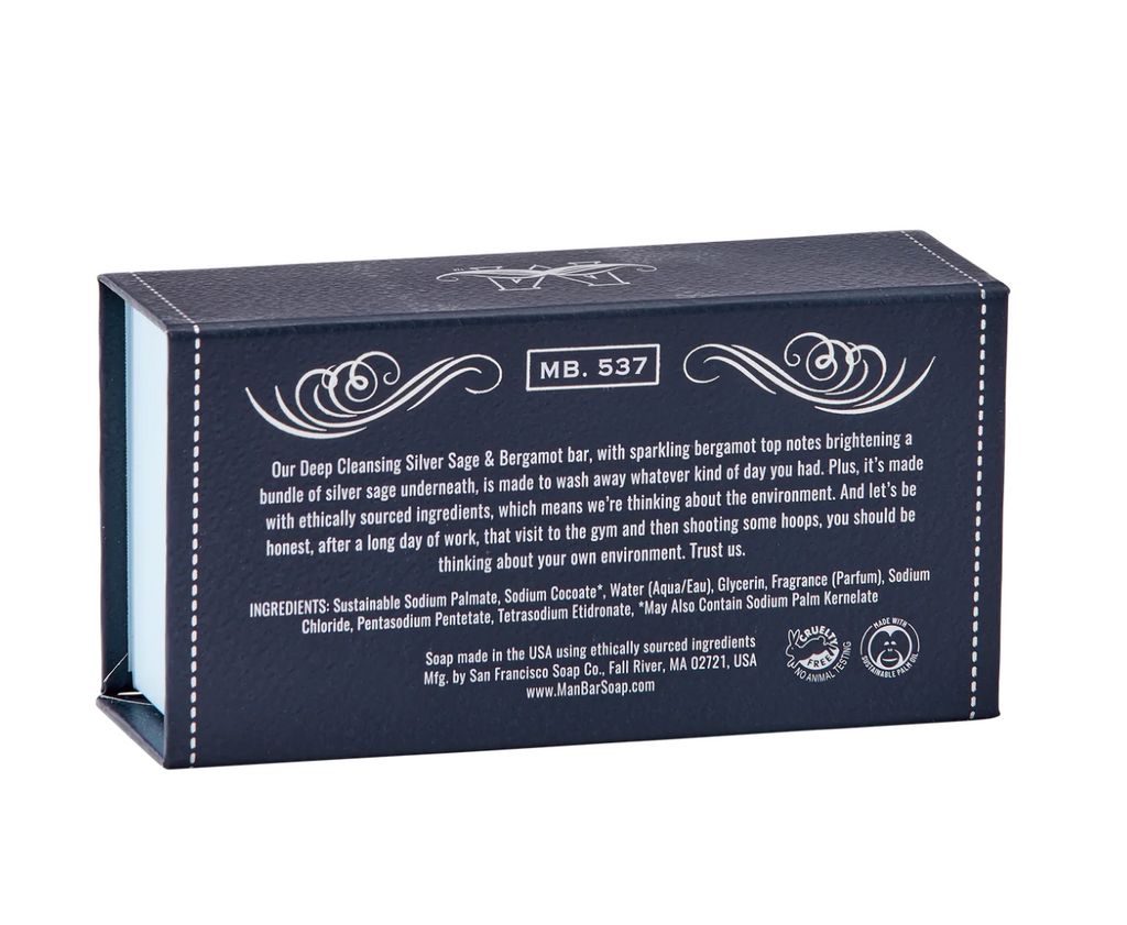 Man Bar Silver Sage + Bergamot Deep Cleansing Bar