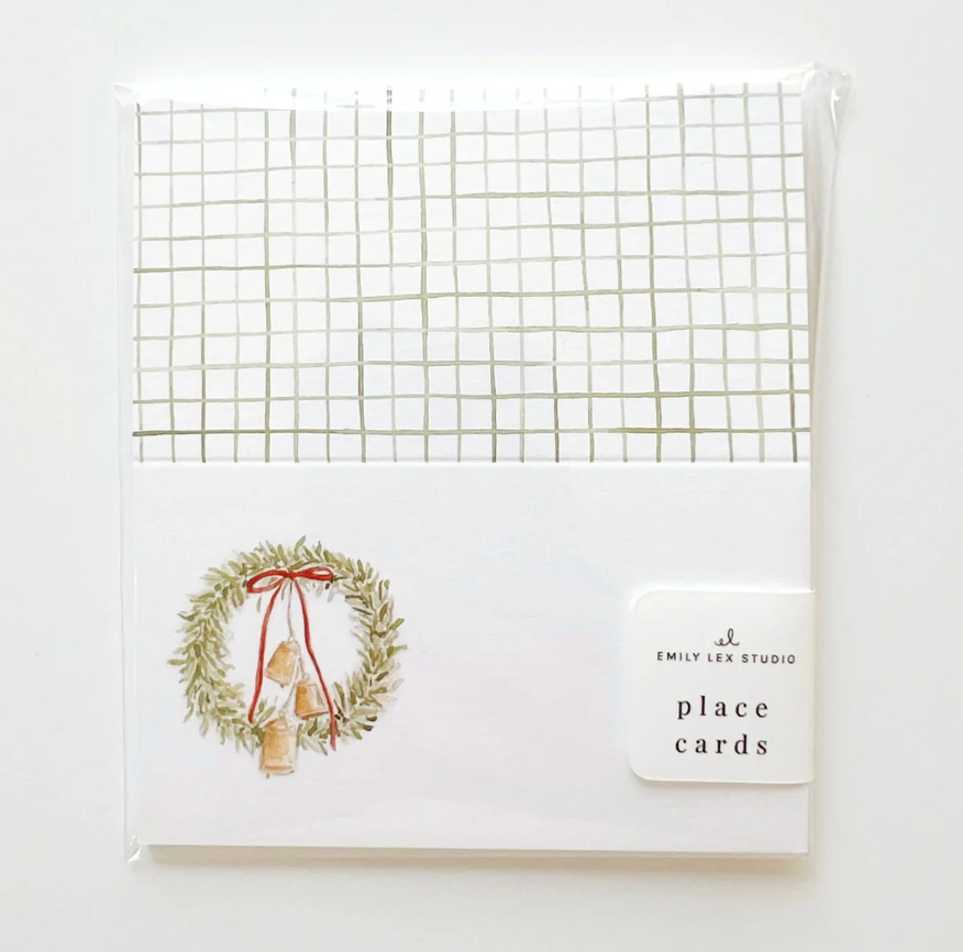 Bell Wreath Place Cards, Set of 8