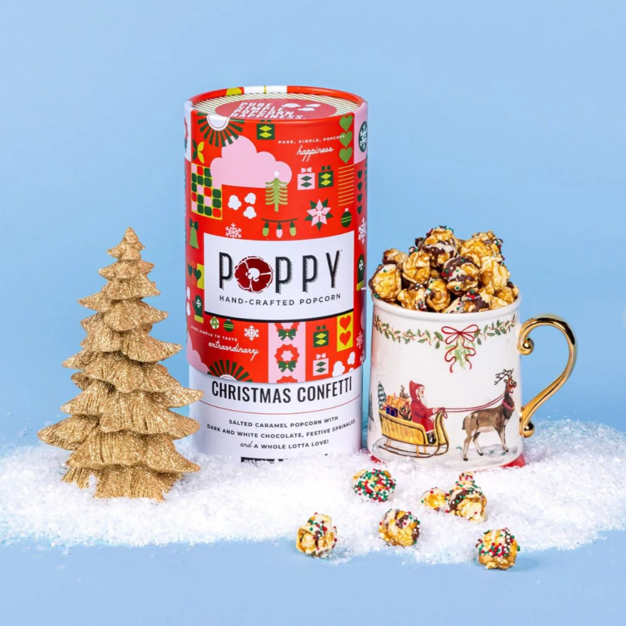 Poppy Popcorn Christmas Confetti Holiday Cylinder