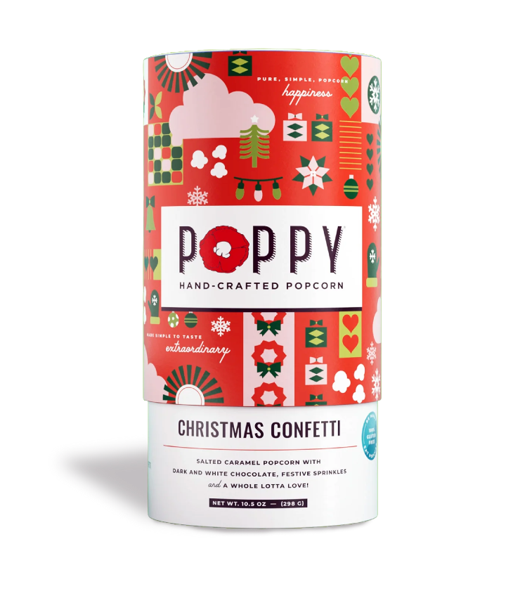 Poppy Popcorn Christmas Confetti Holiday Cylinder