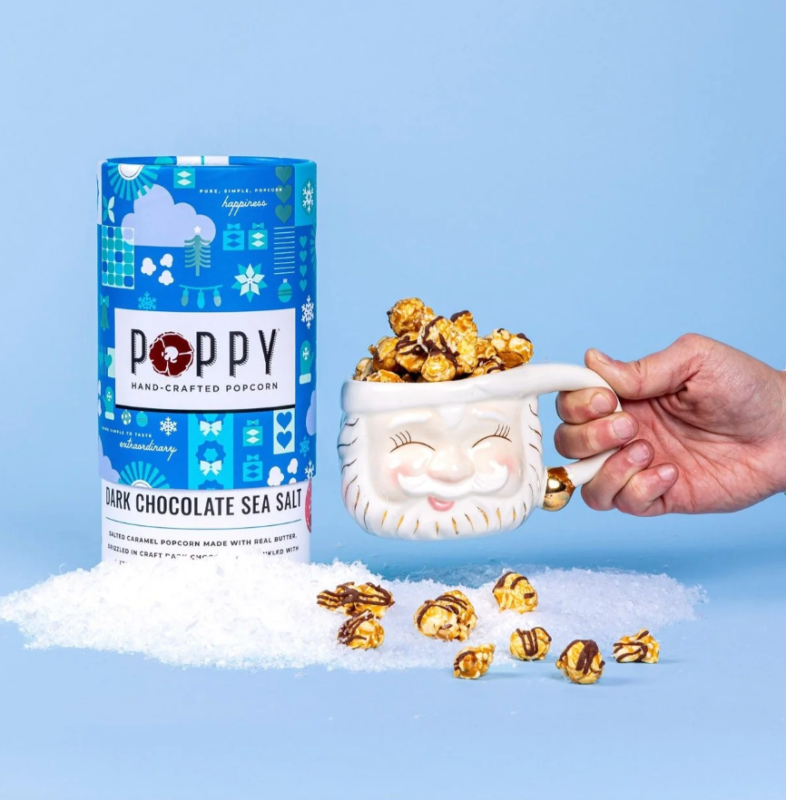 Poppy Popcorn Sea Salt Dark Chocolate Cylinder