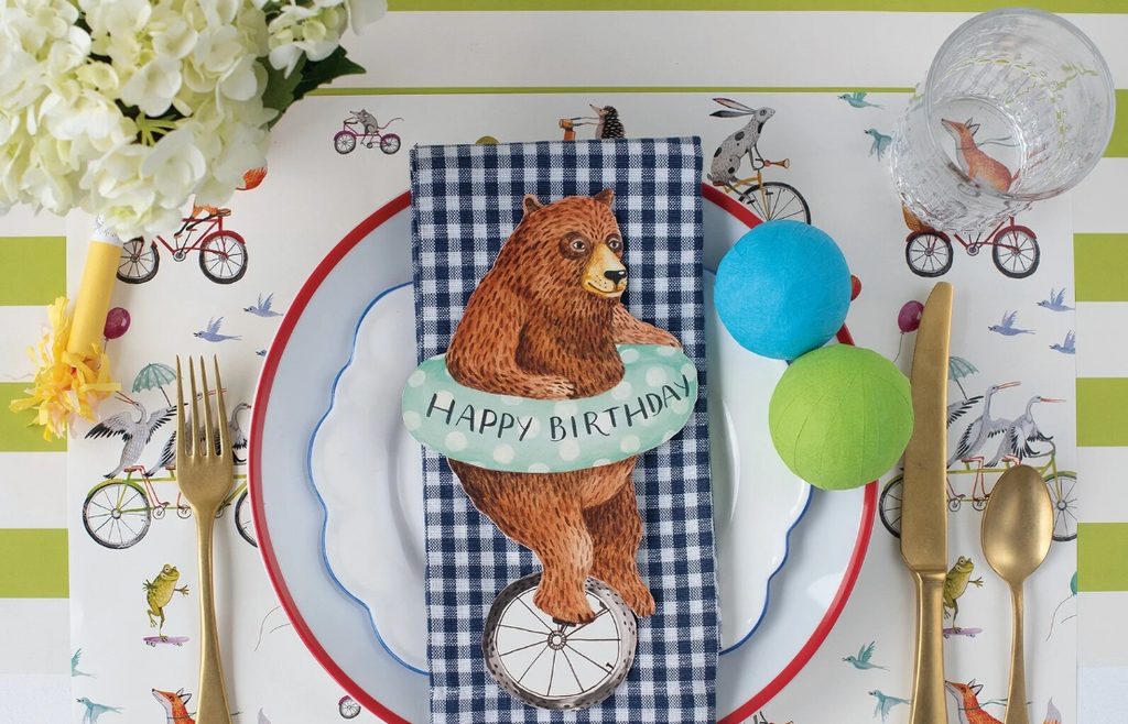 Hester & Cook Nice Wheels Bear Paper Table Accents