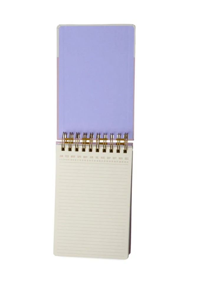 Large Chunky Notepad, Lilac + Ochre Stripes