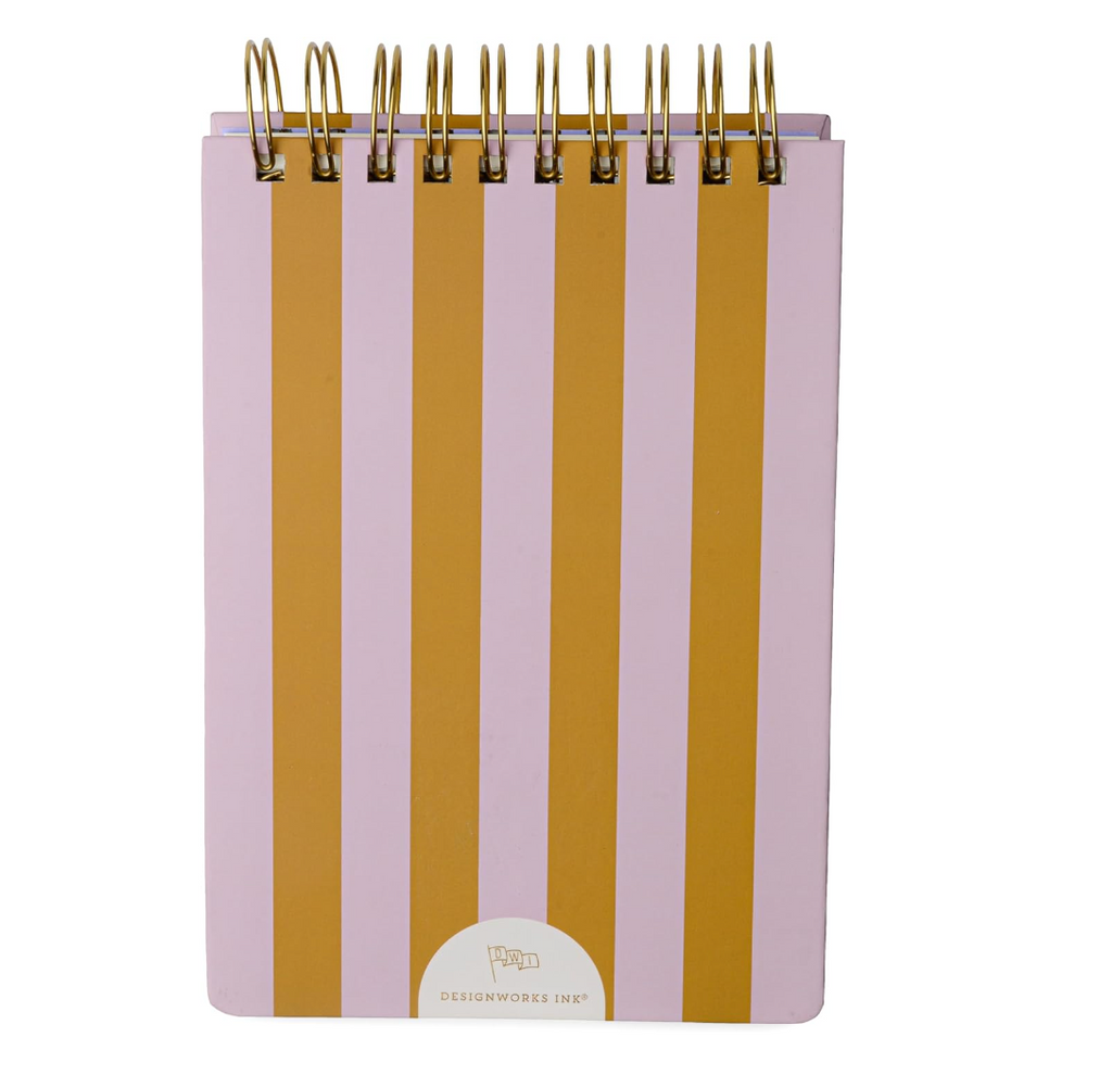 Large Chunky Notepad, Lilac + Ochre Stripes