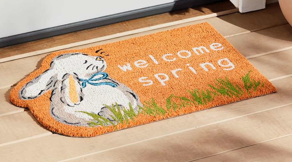 Welcome Spring Bunny Coir Doormat