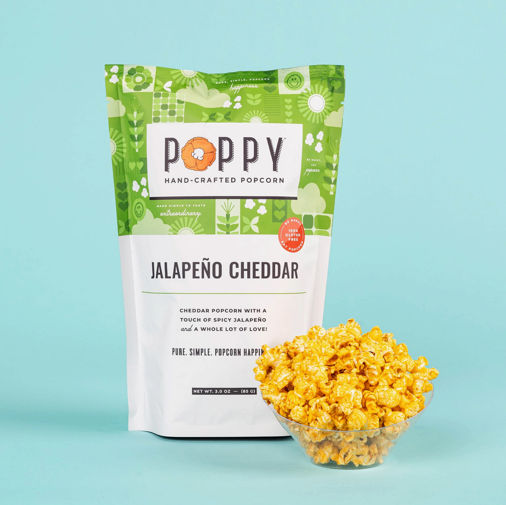 Poppy Popcorn - Jalapeño Cheddar Flavor Market Bag, 8.5 Ounces