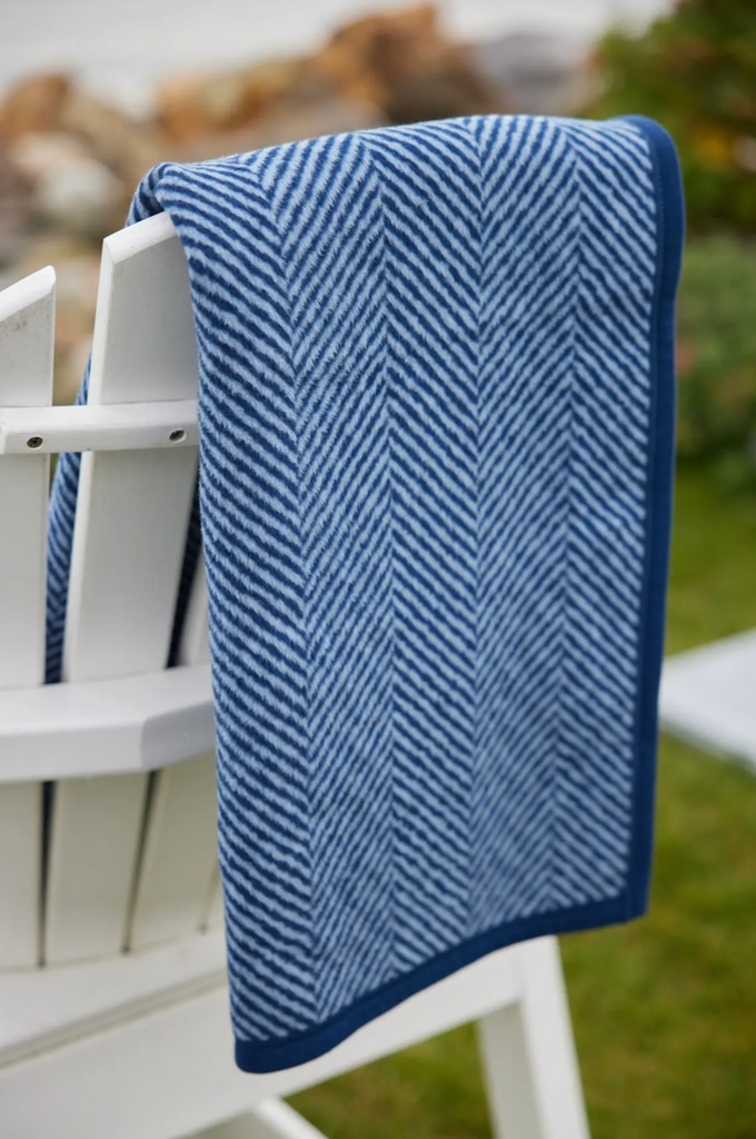 ChappyWrap Midi Size Harborview Herringbone Navy Blanket