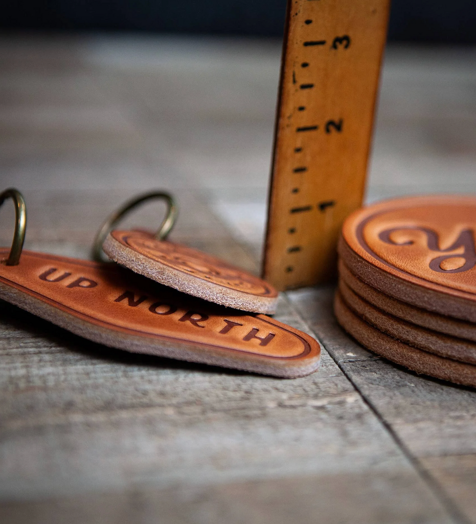 "It's 5 O'clock Somewhere" Hand Pressed Leather Coaster