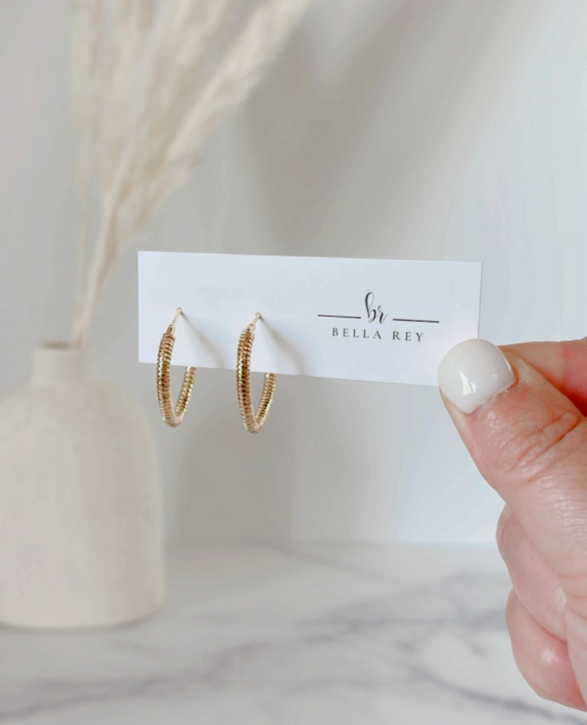 Bella Rey "Abbey" 18K Gold Plated Hoop Earrings