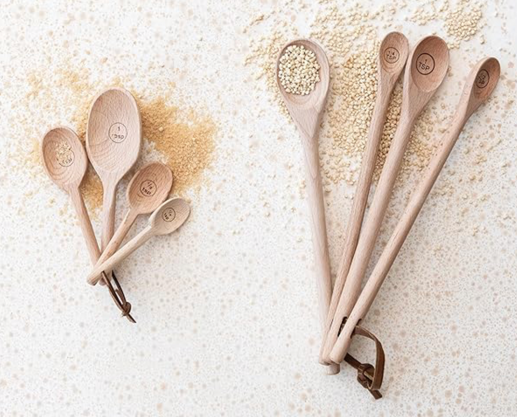 Beechwood Measuring Spoons, Set of 4