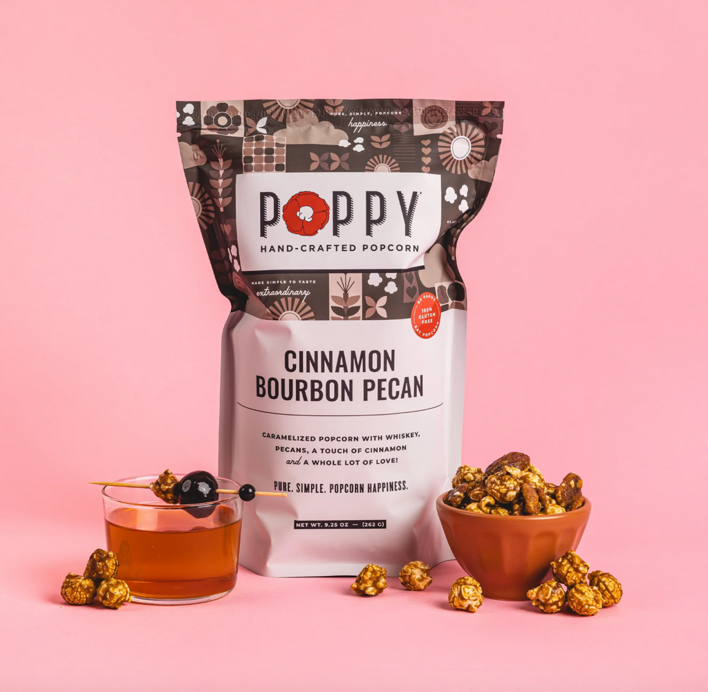 Poppy Popcorn - Cinnamon Bourbon Pecan Popcorn, 9.25 Ounces