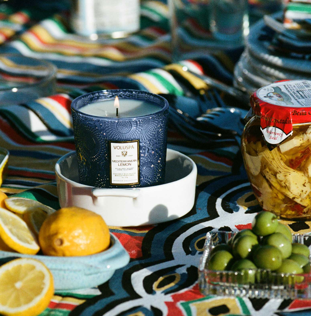 Voluspa Mediterranean Lemon Classic Boxed Candle, 9 Ounces