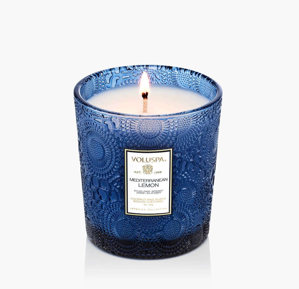 Voluspa Mediterranean Lemon Classic Boxed Candle, 9 Ounces
