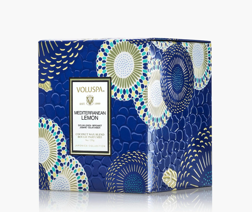 Voluspa Mediterranean Lemon Classic Boxed Candle, 9 Ounces