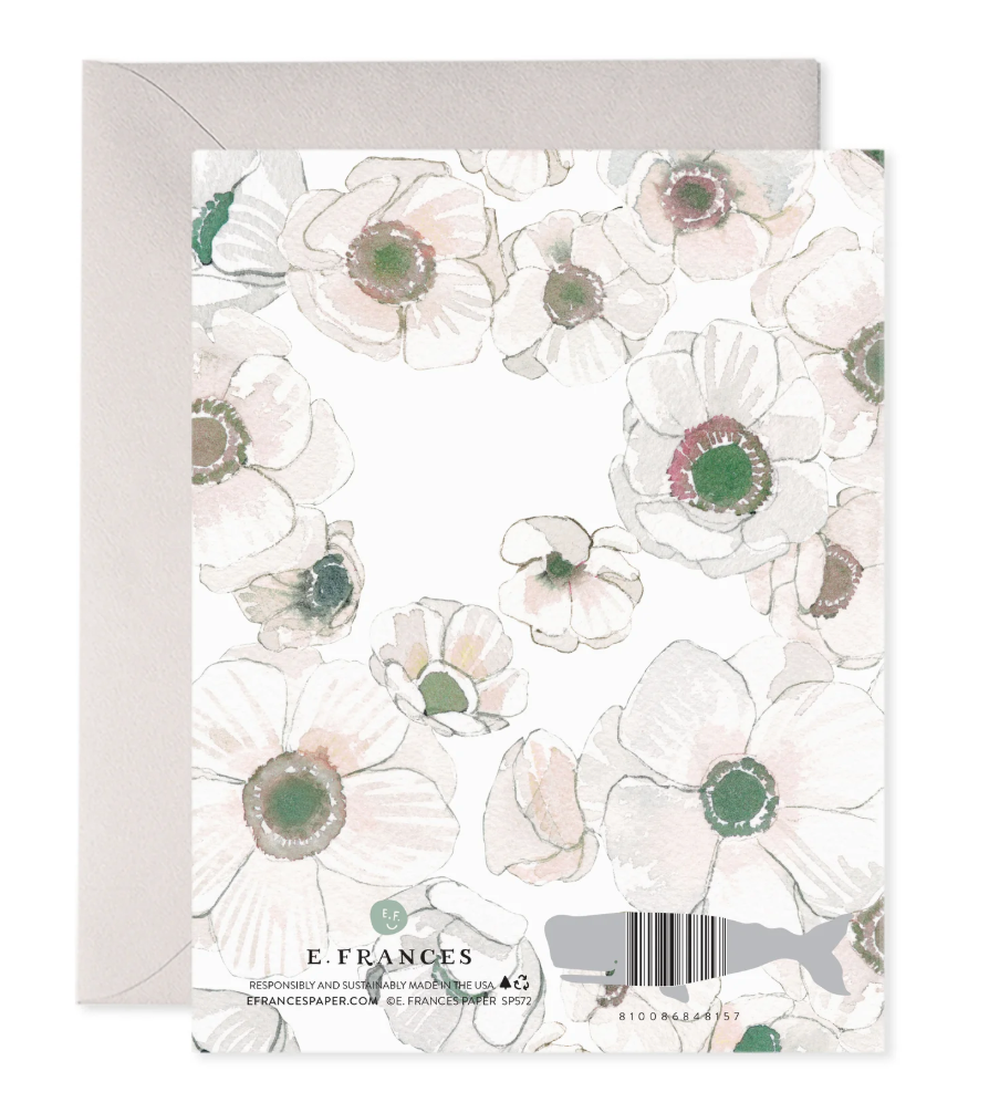 White Flower Wedding Greeting Card