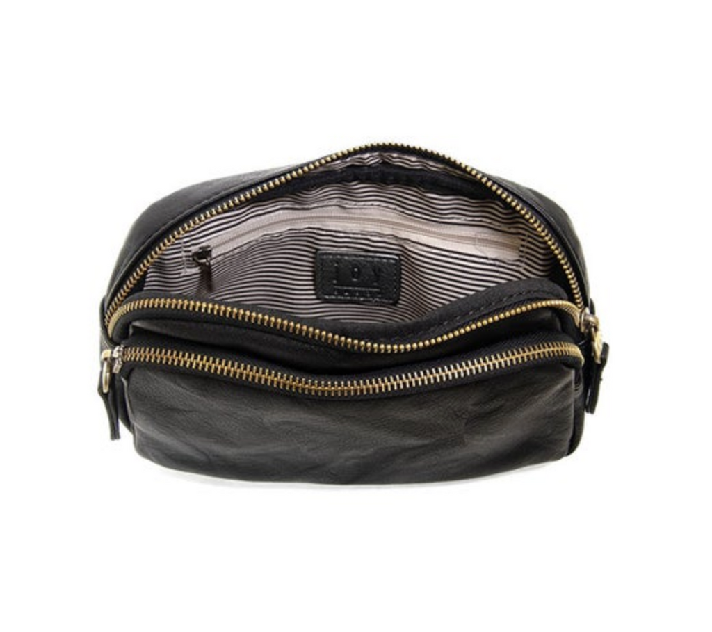 Joy Susan Kylie Double Zip Sling Belt Belt Bag, Black