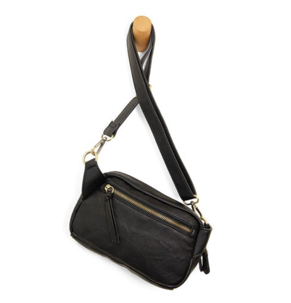 Joy Susan Kylie Double Zip Sling Belt Belt Bag, Black