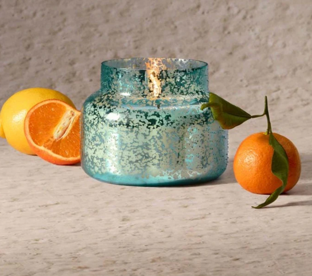 Capri Blue Volcano Aqua Opaline Textured Jar Candle, 2 Sizes