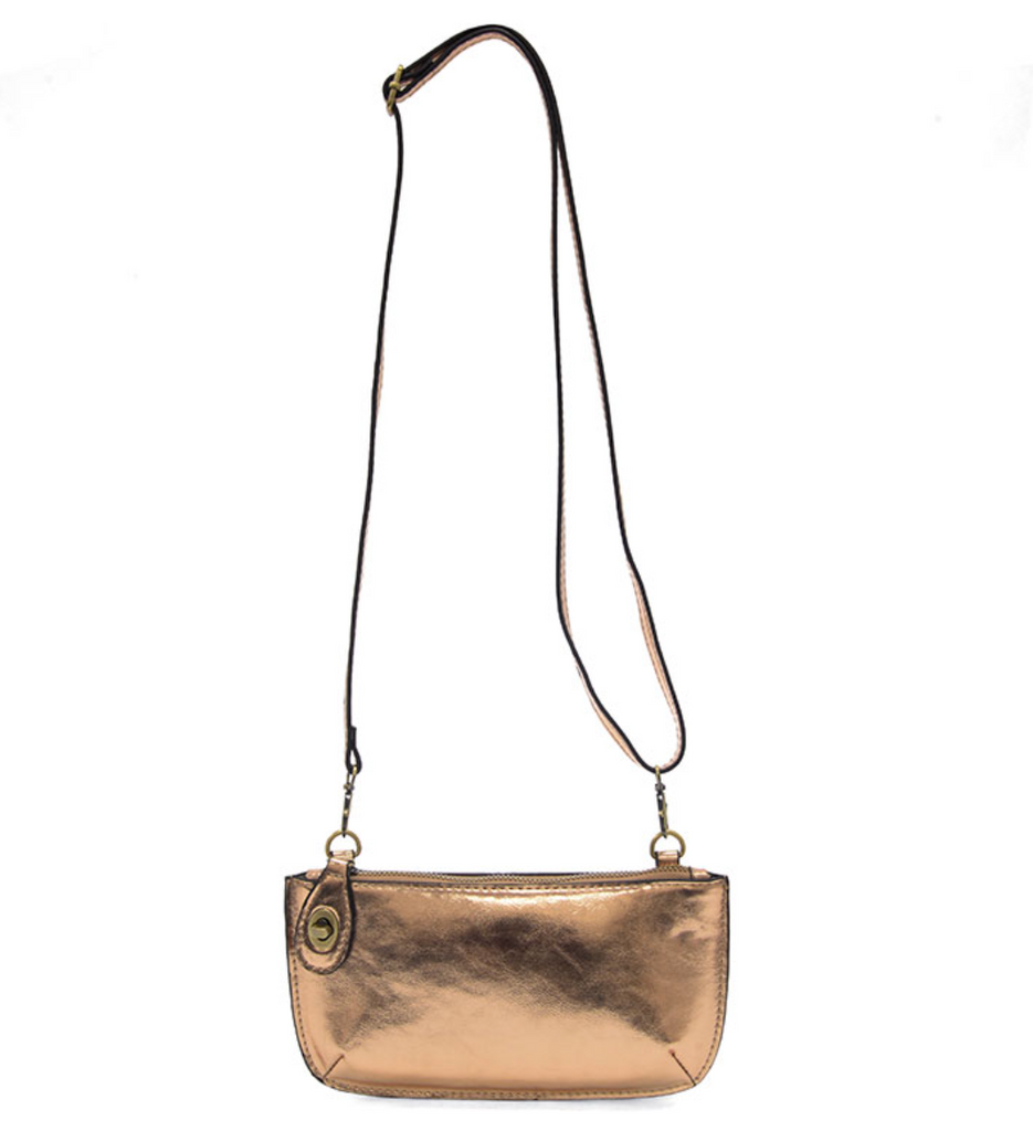 Joy Susan Liquid Metal Mini Crossbody Wristlet Clutch ~ Copper