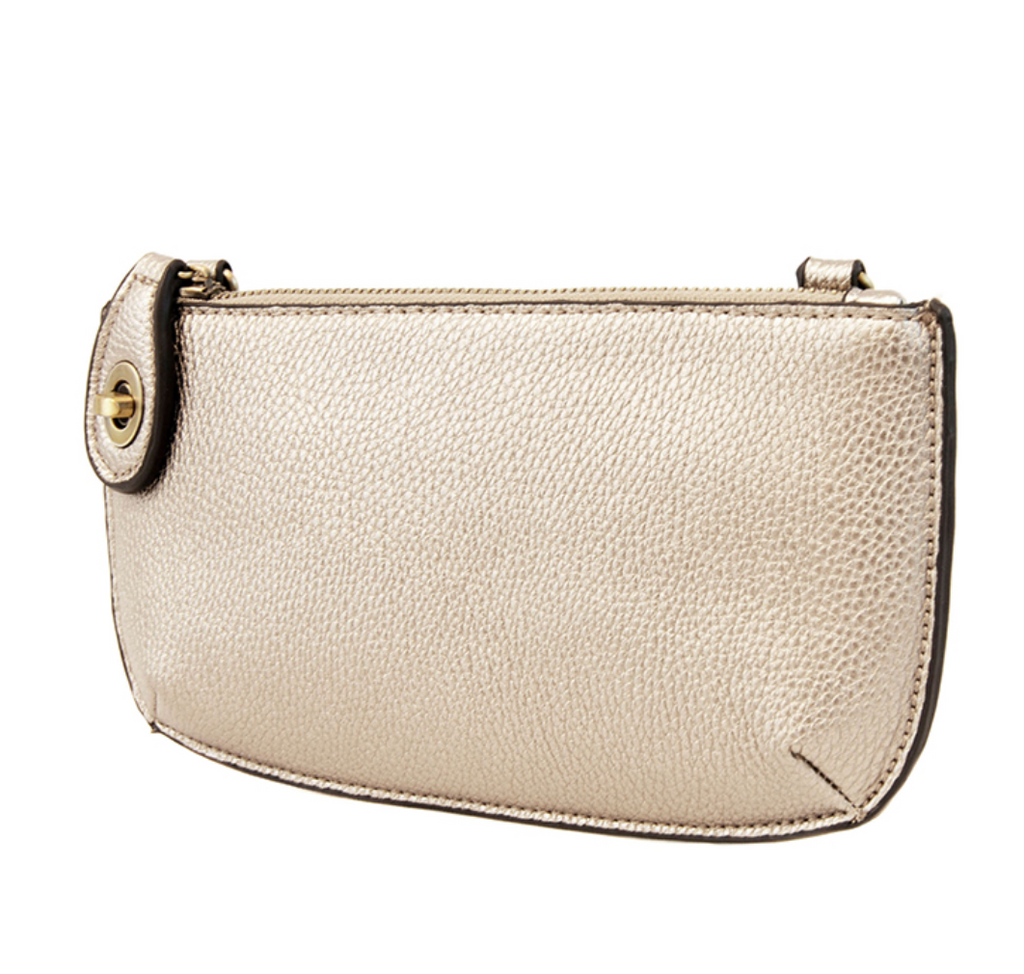 Joy Susan Mini Crossbody Wristlet Clutch ~ Metallic Pearl