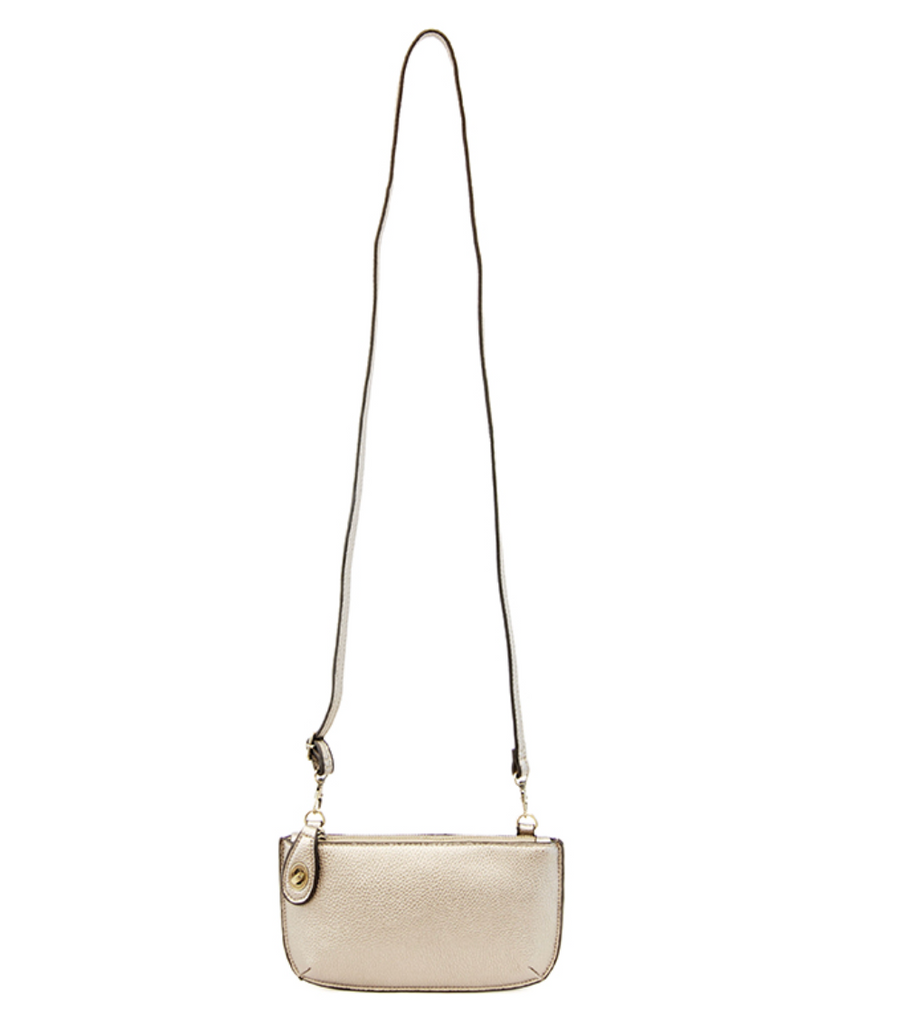 Joy Susan Mini Crossbody Wristlet Clutch ~ Metallic Pearl