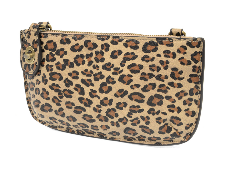 Joy Susan Mini Crossbody Wristlet Clutch, Natural Leopard