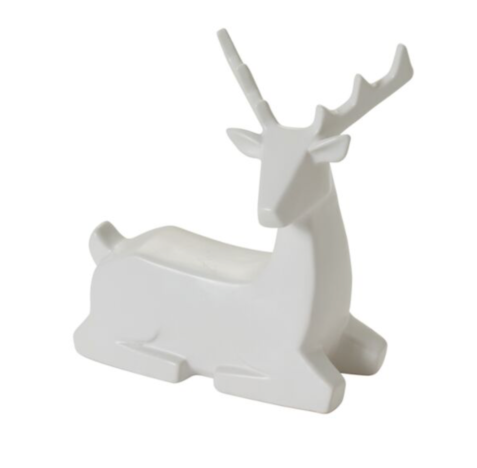 Matte Ceramic Deer Figurine, 2 Styles
