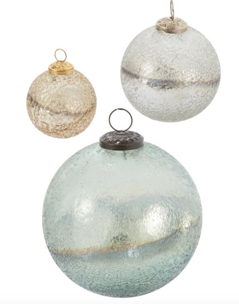 Gold Textured Glass Ornament, 3 Sizes
