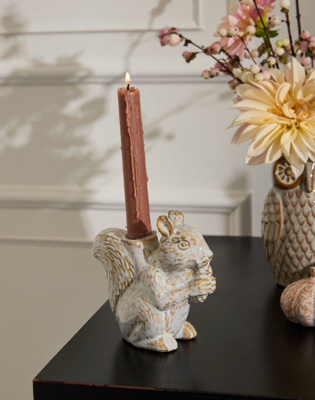 Ceramic Squirrel Candleholder