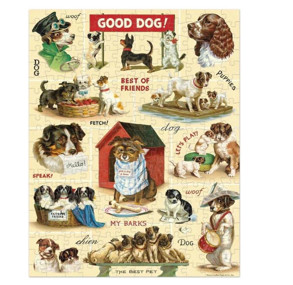 Cavallini Vintage Dogs Mini Puzzle, 240 Pieces