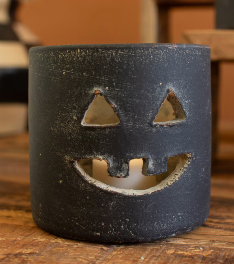 Black Clay Jack O' Lantern, 2 Sizes
