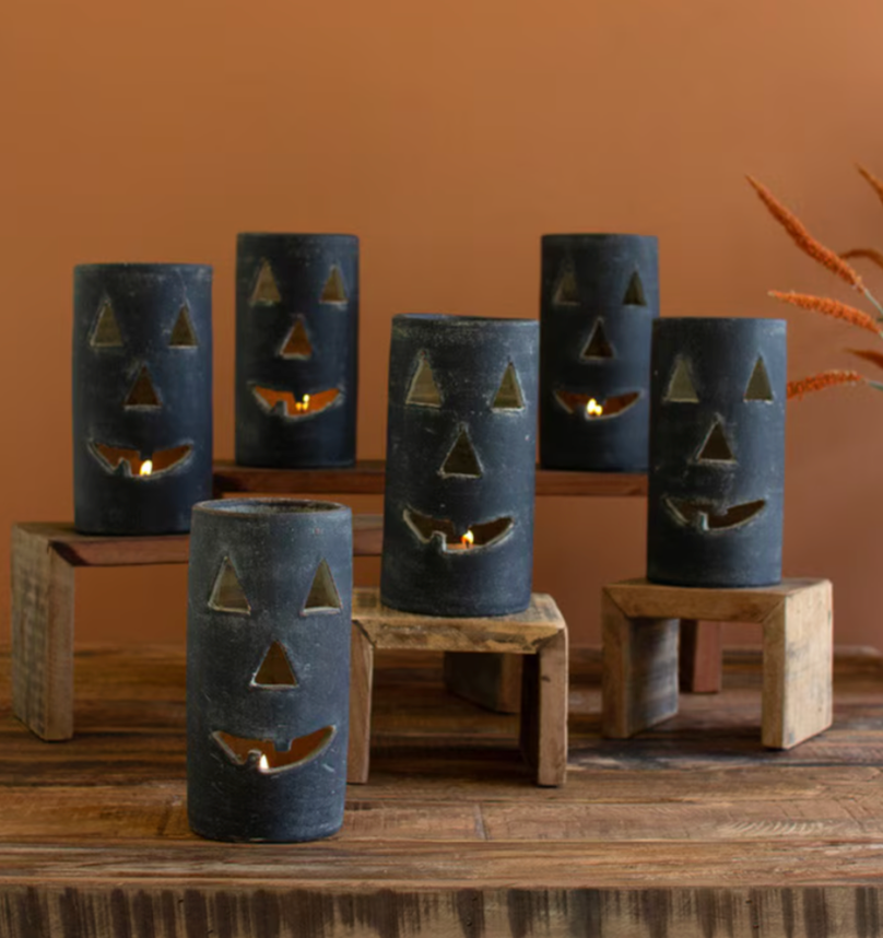 Black Clay Jack O' Lantern, 2 Sizes