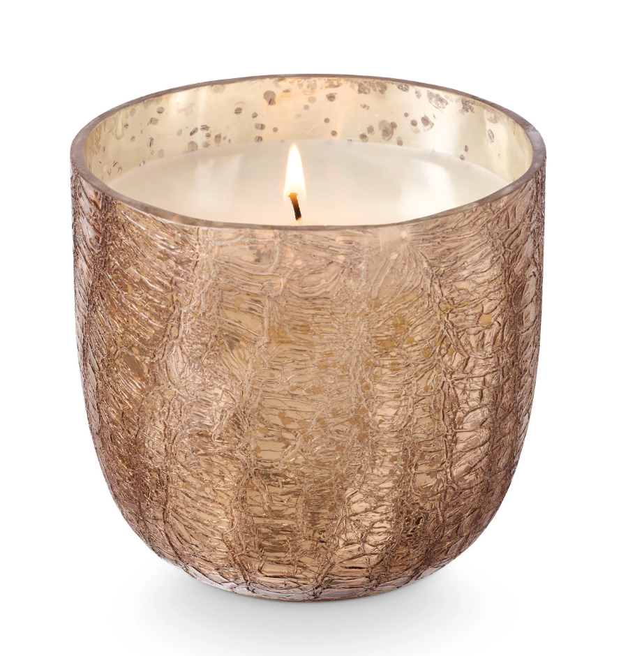 Illume Woodfire Large Boxed Crackle Glass Candle