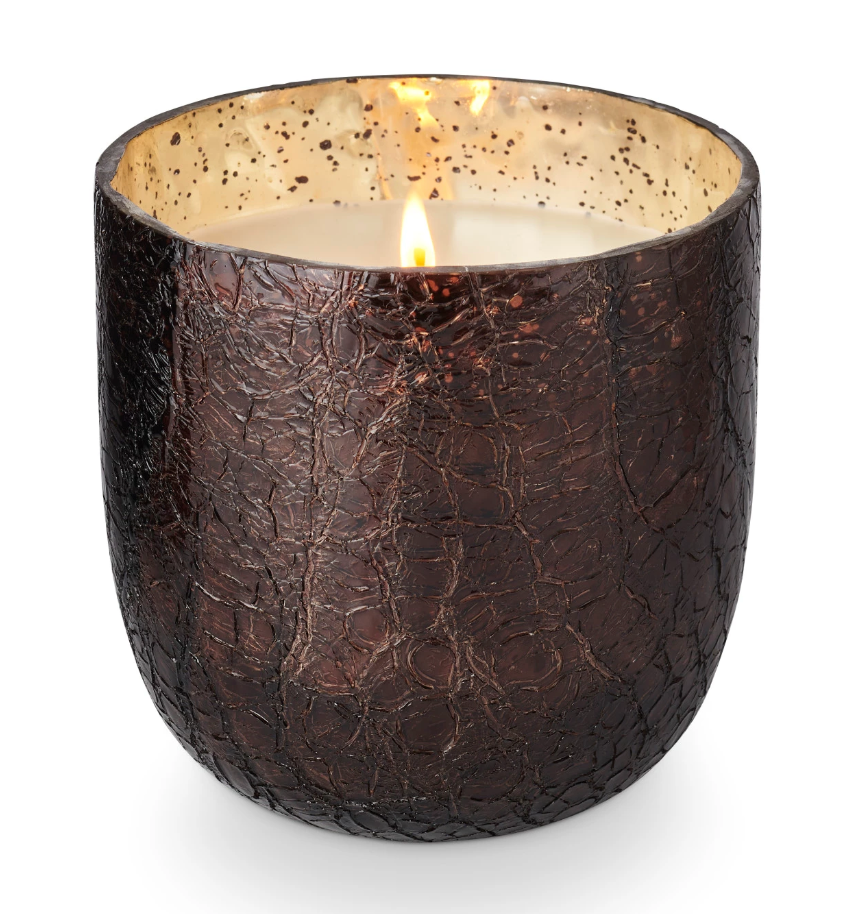 Illume Midnight Pumpkin Large Boxed Crackle Glass Candle