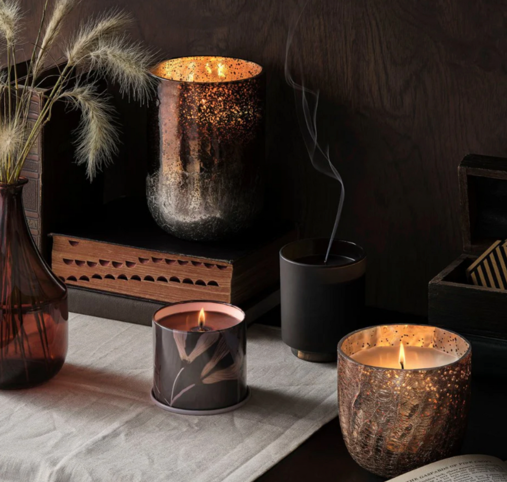 Illume Woodfire Large Boxed Crackle Glass Candle