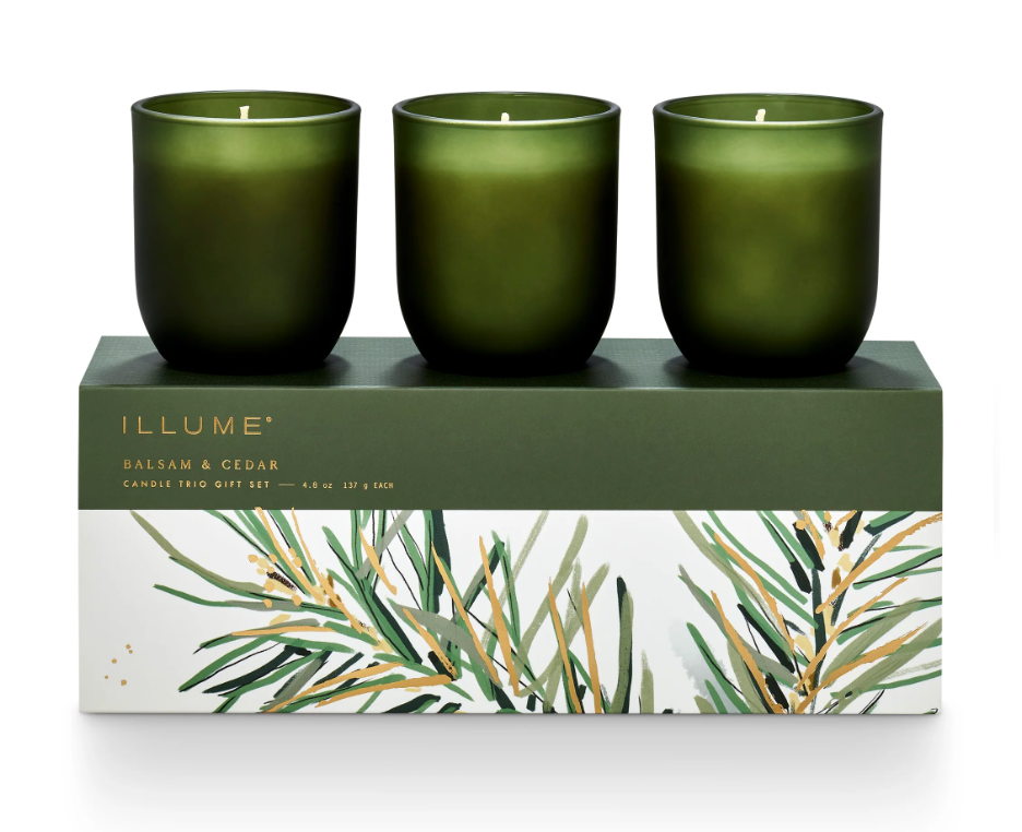 Illume Balsam & Cedar Candle Trio Gift Set