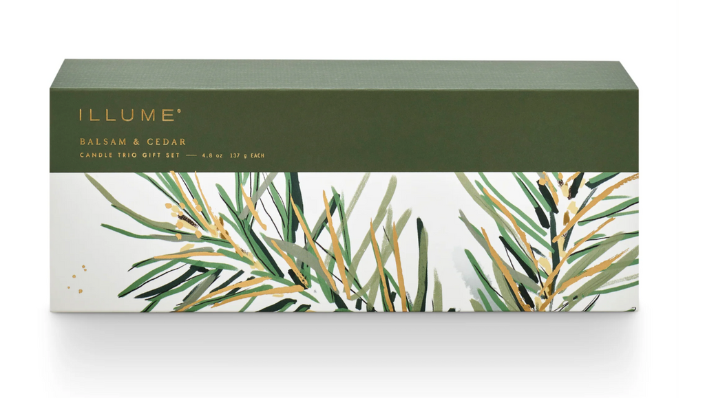 Illume Balsam & Cedar Candle Trio Gift Set