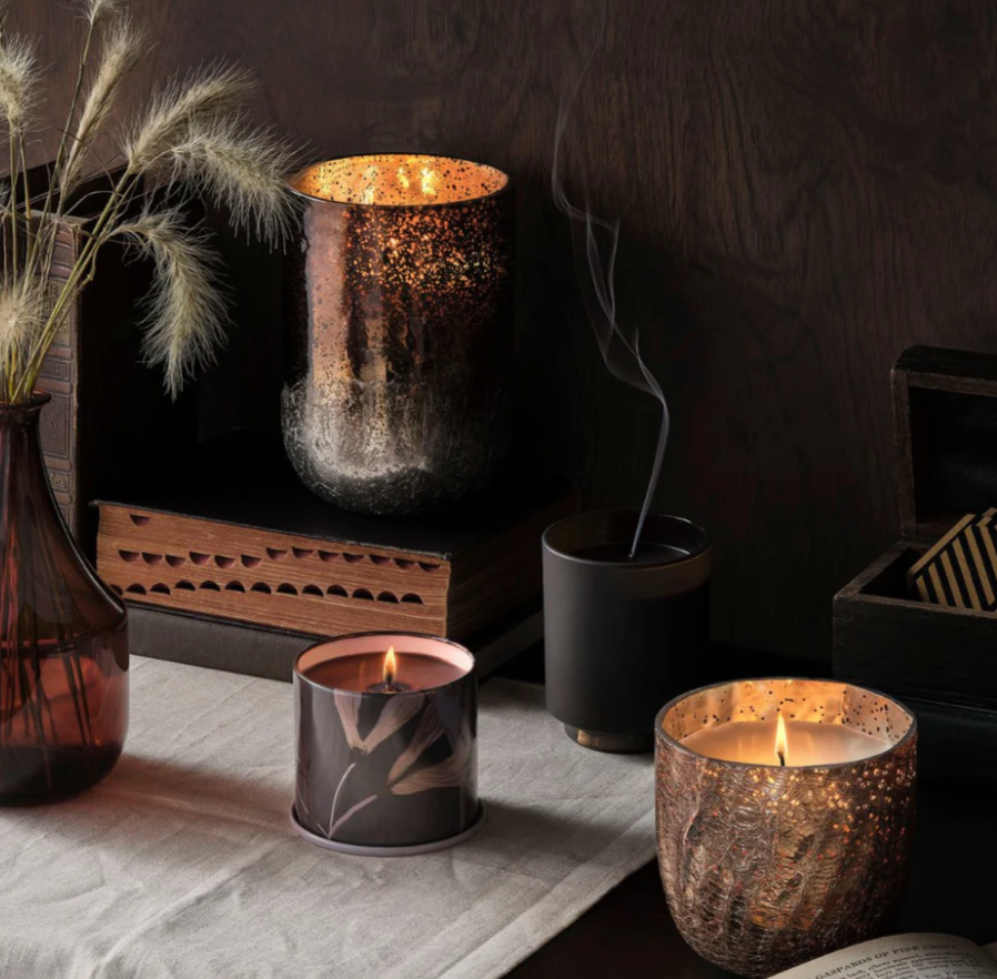 Illume Woodfire Large Crackle Glass Candle