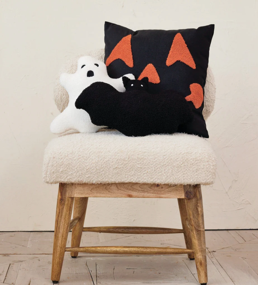 Ghost Shaped Pillow w/ Faux Sherpa Fabric