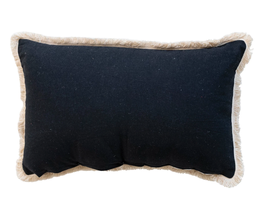24' Velvet Lumbar Pillow w/ "Wicked" Embroidery