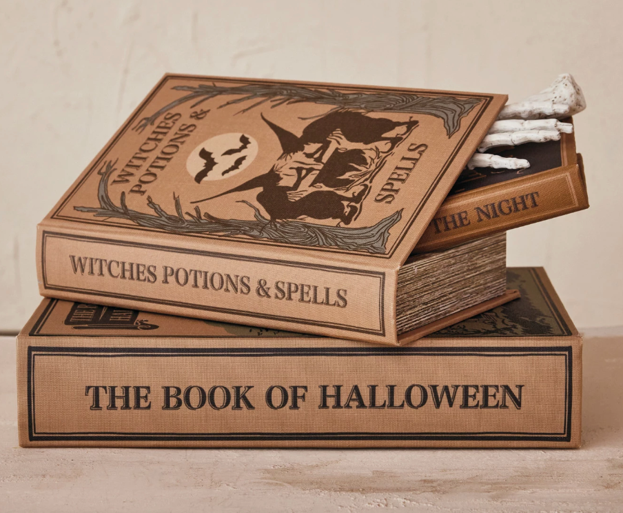 Halloween Linen Book Storage Boxes, 3 Styles