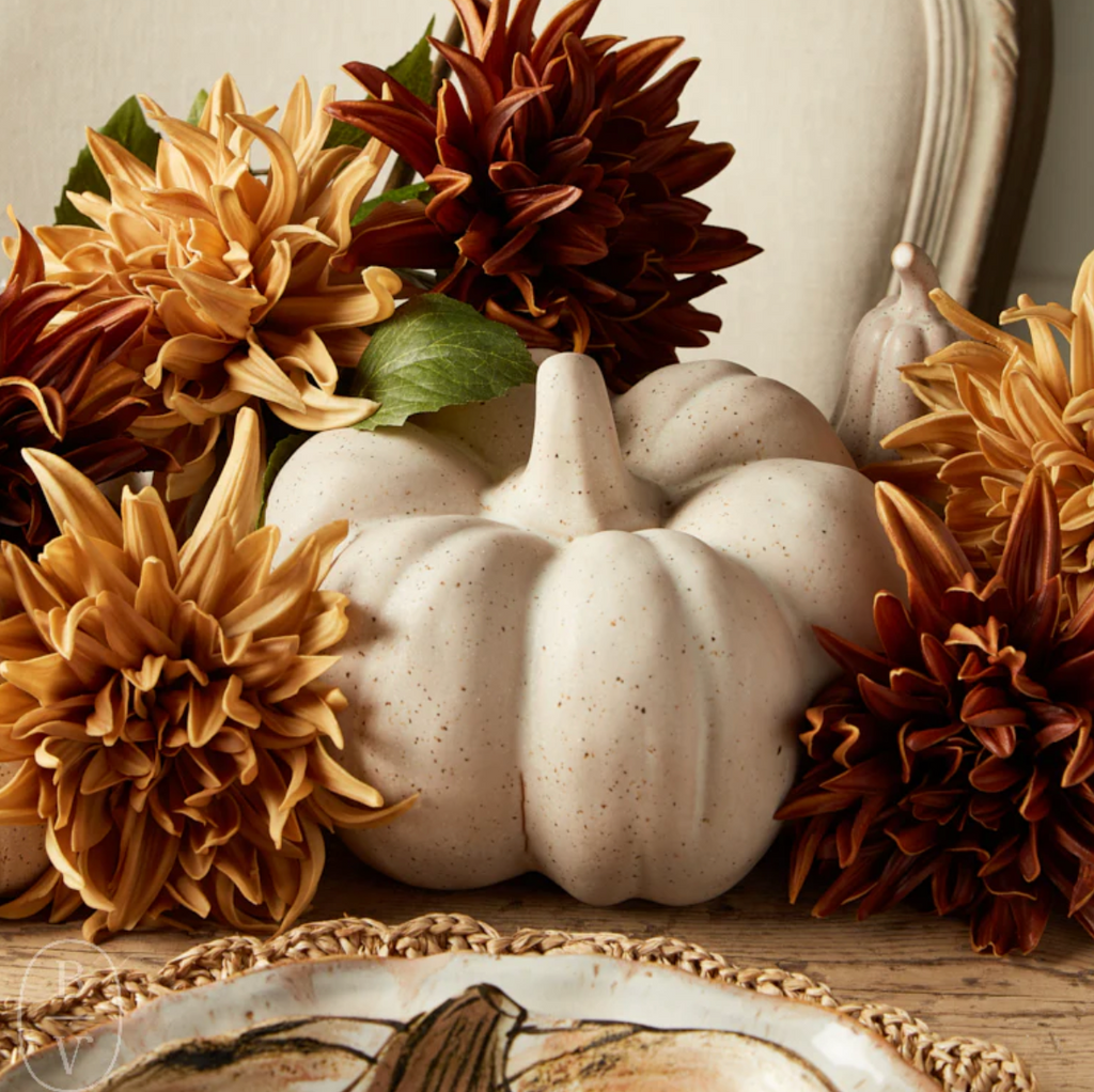 Stoneware Pumpkin, Cream Speckled, 3 Styles