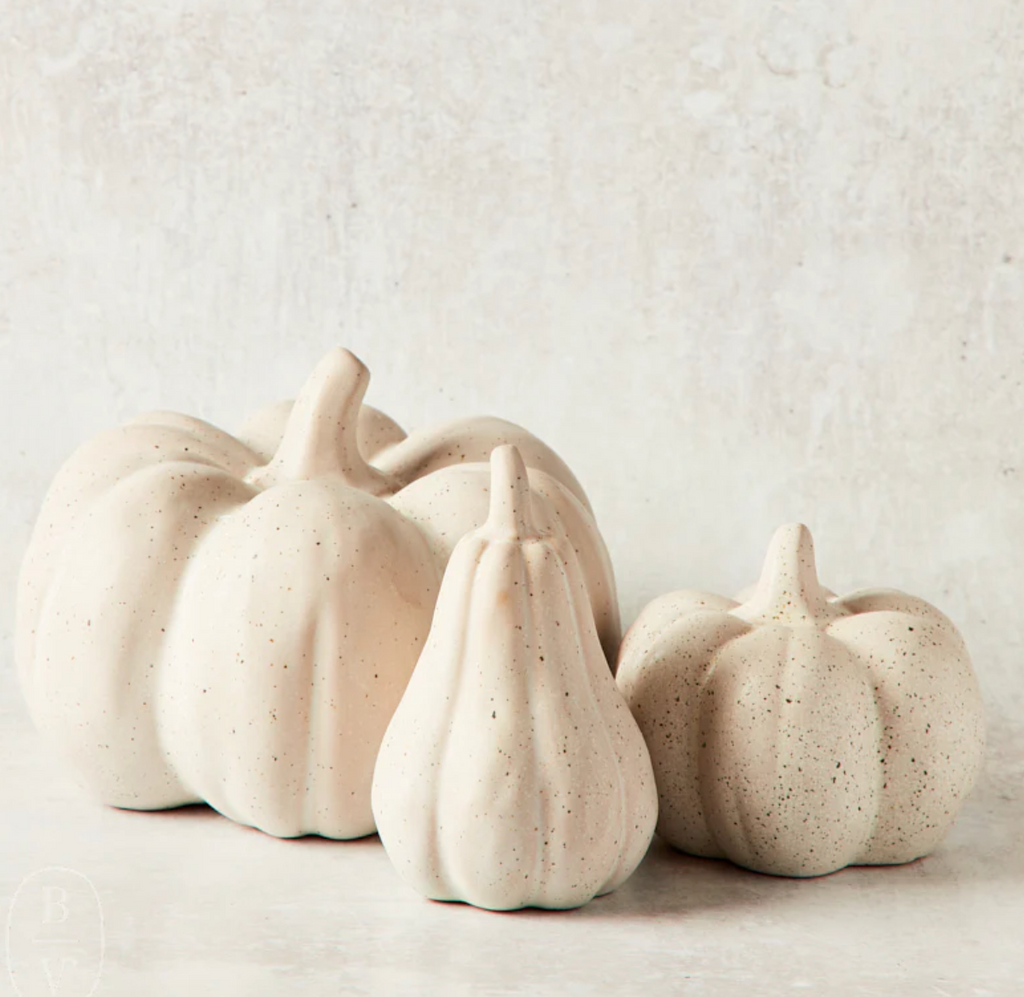 Stoneware Pumpkin, Cream Speckled, 3 Styles