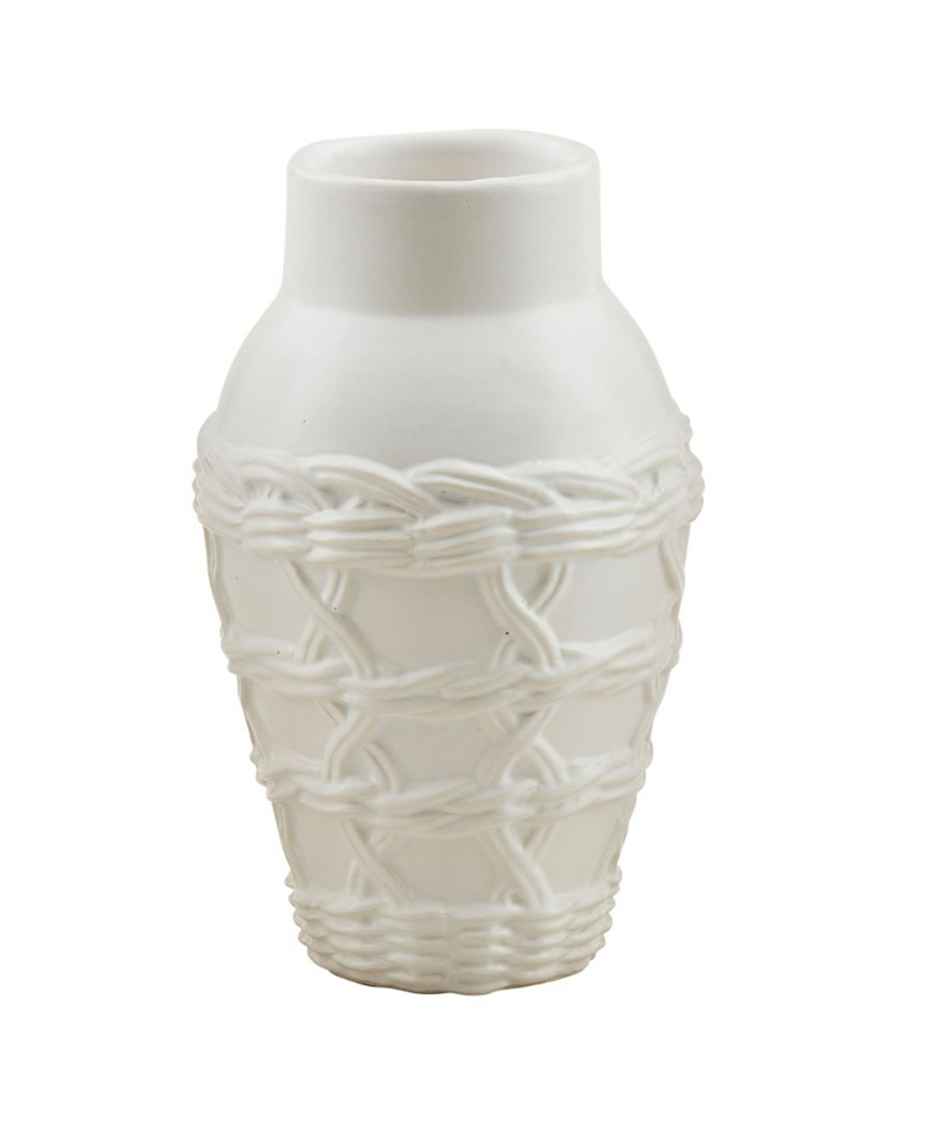 Ceramic Bud Vase w/ Basket Weave Design, 3 Styles
